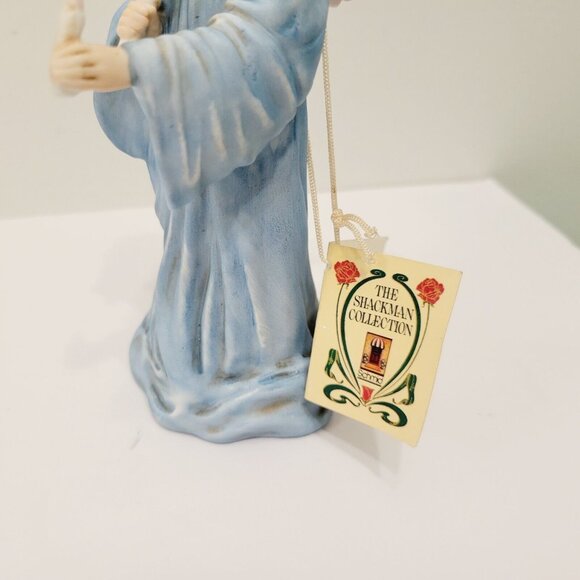 Vtg1988 Schmid B. Shackman Porcelain Red Hair Angel Figurine Blue Gown READ - Picture 6 of 7